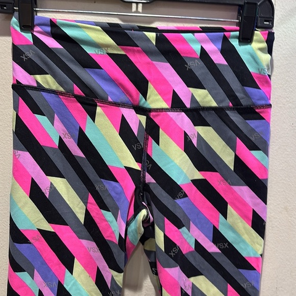 Victoria's Secret Kids Leggings - Pink, Blue, Yellow Stripes - Picture 2 of 5